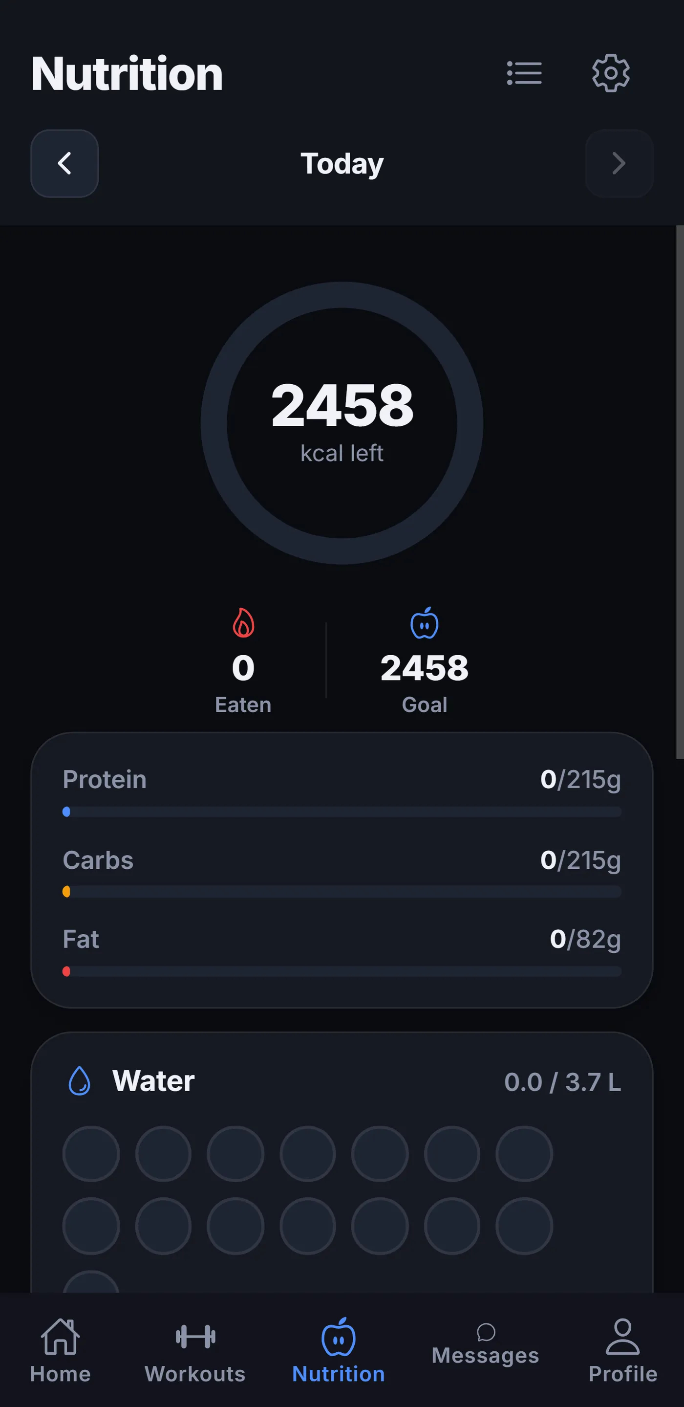 Calories & macro targets