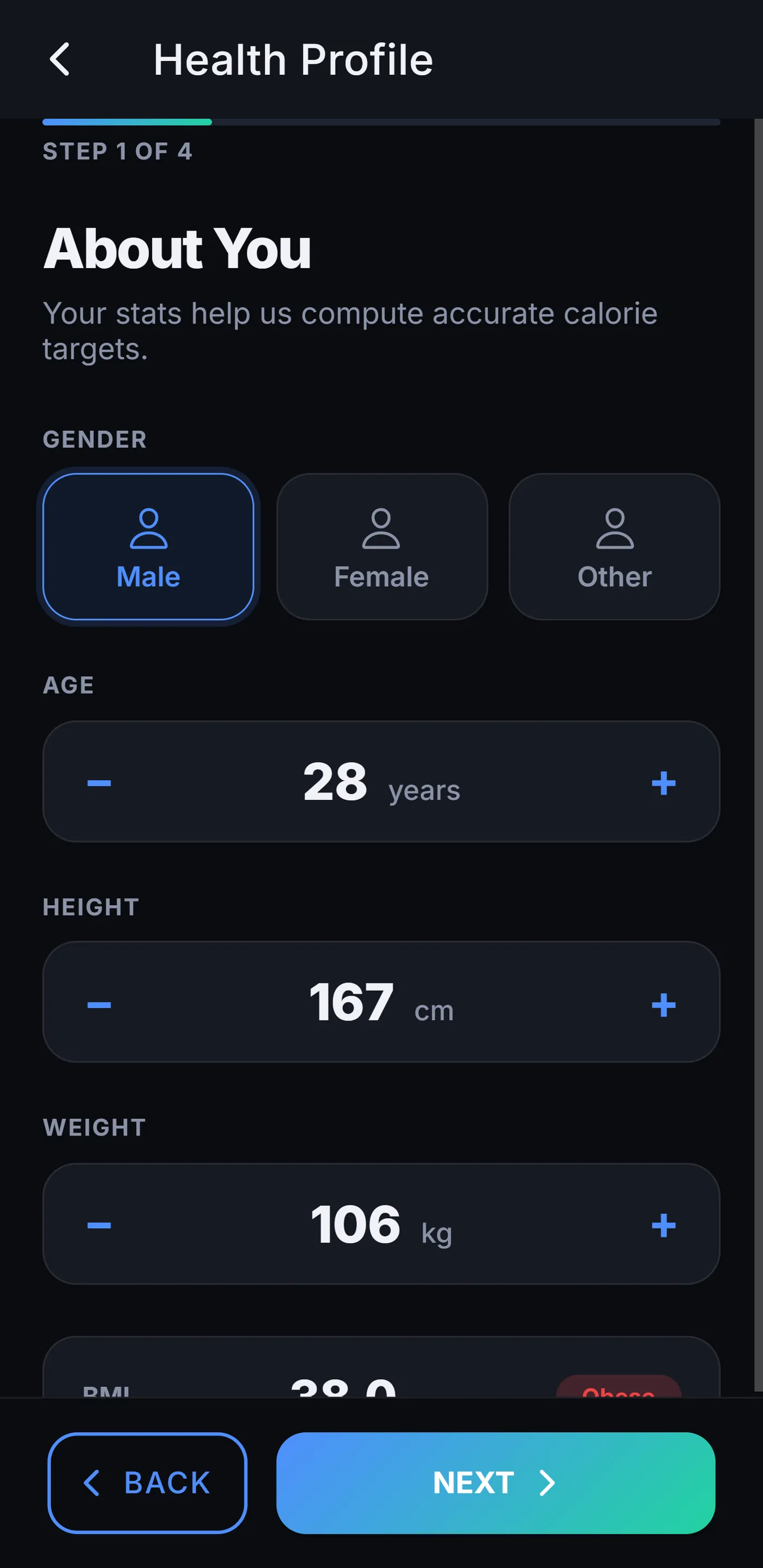 Health-profile onboarding